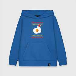 Толстовка детская хлопковая Рождественский свитер Кот-яичница, цвет: синий