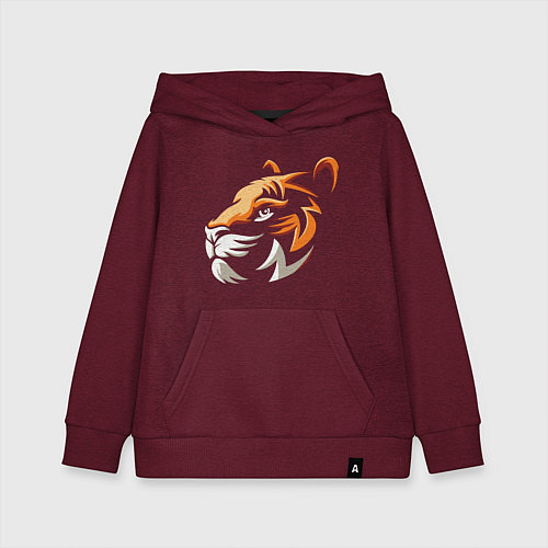 Детская толстовка-худи Tiger Cute / Меланж-бордовый – фото 1