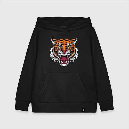 Детская толстовка-худи Style - Tiger / Черный – фото 1