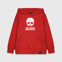 Толстовка детская хлопковая 30 Seconds to Mars белый череп, цвет: красный