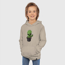 Толстовка детская хлопковая Смертельный кактус, цвет: миндальный — фото 2