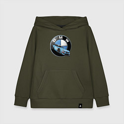 Толстовка детская хлопковая BMW самая престижная марка автомобиля, цвет: хаки