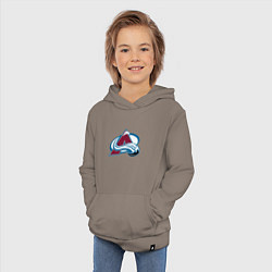 Толстовка детская хлопковая Колорадо Эвеланш логотип, цвет: утренний латте — фото 2