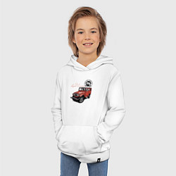 Толстовка детская хлопковая Toyota Land Cruiser Retro, цвет: белый — фото 2
