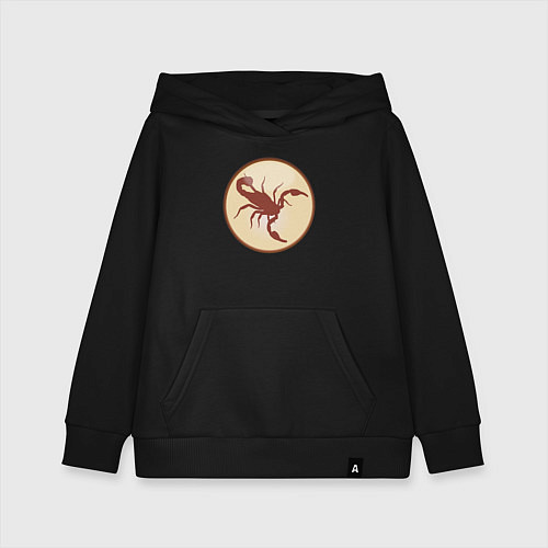 Детская толстовка-худи Скорпион бежевый / Черный – фото 1