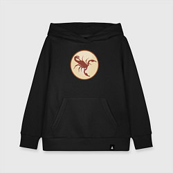 Толстовка детская хлопковая Скорпион бежевый, цвет: черный