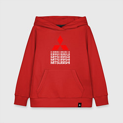 Толстовка детская хлопковая MITSUBISHI МИЦУБИСИ МИТСУБИСИ МИЦУБИШИ LOGO STYLE, цвет: красный