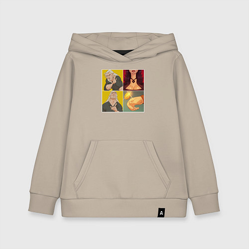 Детская толстовка-худи Ведьмаку Заплатите Чеканной Монетой / Миндальный – фото 1