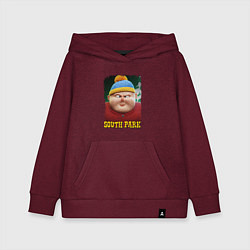 Толстовка детская хлопковая Eric Cartman 3D South Park, цвет: меланж-бордовый