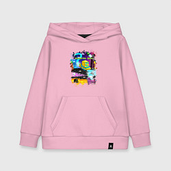 Детская толстовка-худи Geometry Dash: Pixel Logo