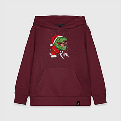 Толстовка детская хлопковая T-rex Merry Roar, цвет: меланж-бордовый