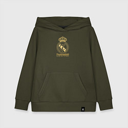 Толстовка детская хлопковая Real Madrid gold logo, цвет: хаки