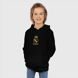 Толстовка детская хлопковая Real Madrid gold logo, цвет: черный — фото 2