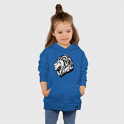 Толстовка детская хлопковая Лев в наушниках, цвет: синий — фото 2