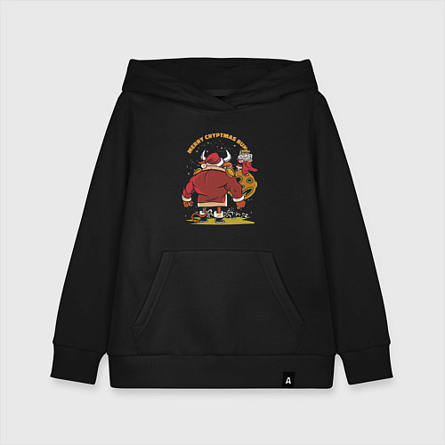 Детская толстовка-худи Merry Christmas Run / Черный – фото 1