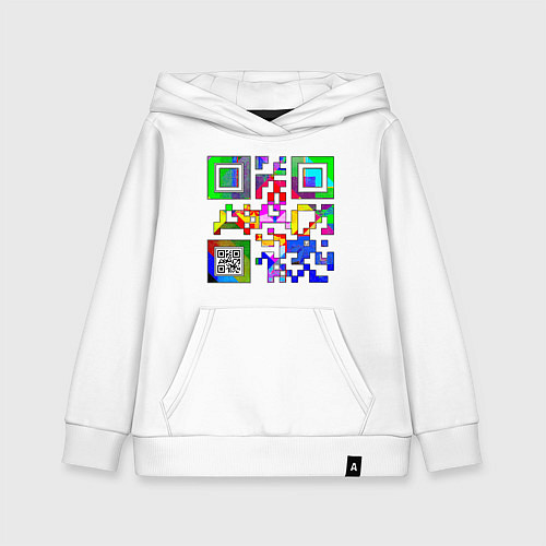 Детская толстовка-худи Color QR / Белый – фото 1