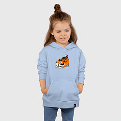 Толстовка детская хлопковая Милый тигренок cute tiger, цвет: мягкое небо — фото 2