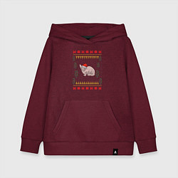 Толстовка детская хлопковая Сфинкс рождественский свитер, цвет: меланж-бордовый