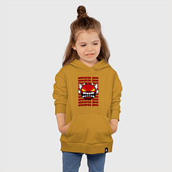 Толстовка детская хлопковая GEOMETRY DASH КРАСНЫЙ ОГНЕННЫЙ ДЕМОН, цвет: горчичный — фото 2