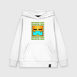 Толстовка детская хлопковая GEOMETRY DASH КЛАССИКА УРОВЕНЬ, цвет: белый