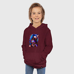 Толстовка детская хлопковая ARCANE LOL JINX FACE LEAGUE OF LEGENDS, цвет: меланж-бордовый — фото 2