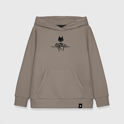 Толстовка детская хлопковая Stray: Black Logo, цвет: утренний латте