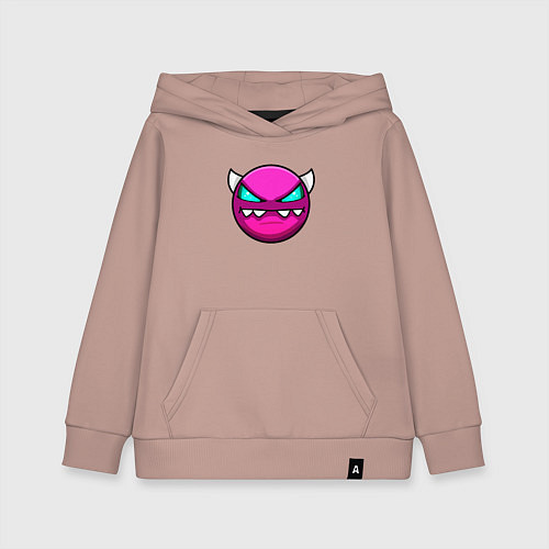Детская толстовка-худи Geometry Dash 008 / Пыльно-розовый – фото 1