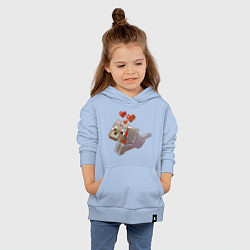 Толстовка детская хлопковая Майнкрафт - милая собачка, цвет: мягкое небо — фото 2