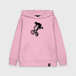 Толстовка детская хлопковая ВЕЛОСПОРТ BMX Racing ВЕЛОСИПЕДИСТ, цвет: светло-розовый