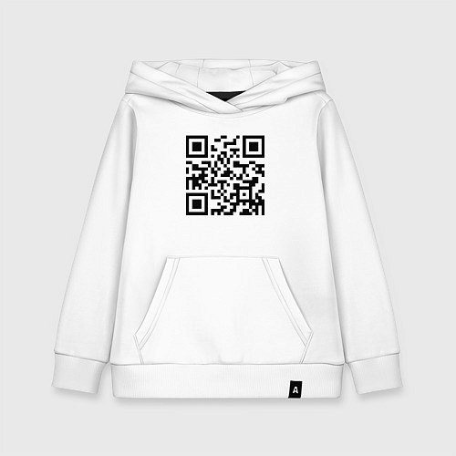 Детская толстовка-худи Хочу в тайгу - QR code / Белый – фото 1