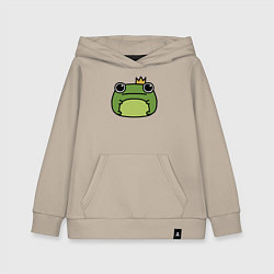 Толстовка детская хлопковая Frog Lucky король, цвет: миндальный