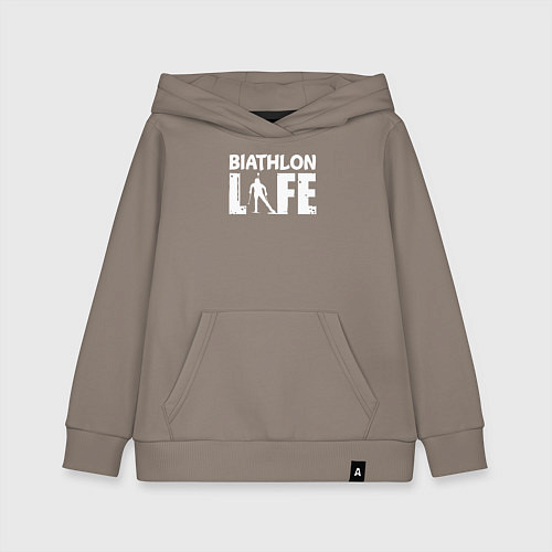 Детская толстовка-худи Биатлон ЖИЗНЬ / Утренний латте – фото 1