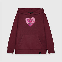 Толстовка детская хлопковая Кисси Мисси в сердце, цвет: меланж-бордовый