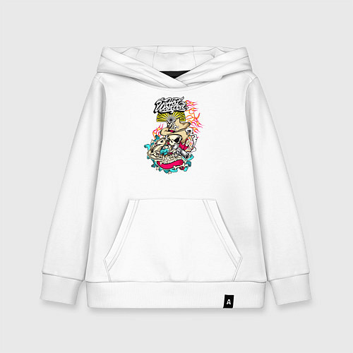 Детская толстовка-худи Скелет с пистолетом / Белый – фото 1