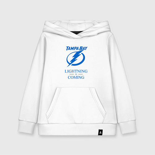 Детская толстовка-худи Tampa Bay Lightning is coming, Тампа Бэй Лайтнинг / Белый – фото 1