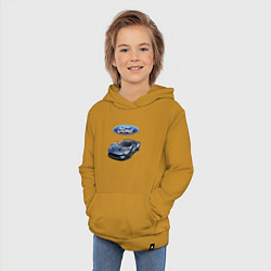 Толстовка детская хлопковая Ford - legendary racing team!, цвет: горчичный — фото 2