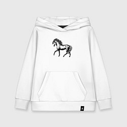 Толстовка детская хлопковая Мустанг Лошадь, цвет: белый