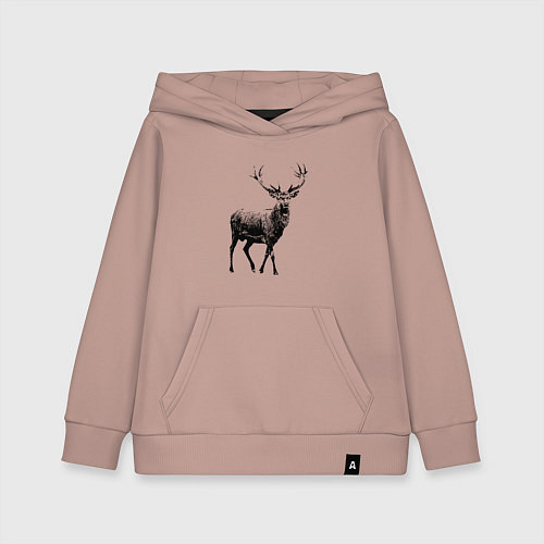 Детская толстовка-худи Черный олень Black Deer / Пыльно-розовый – фото 1