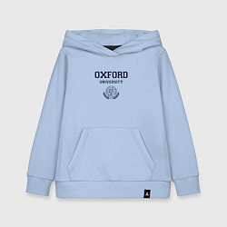Толстовка детская хлопковая Оксфорд - логотип университета, цвет: мягкое небо