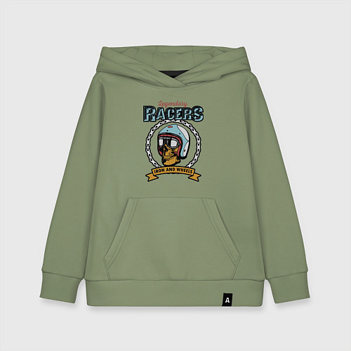 Детская толстовка-худи Legendary Racers Iron and Wheels / Авокадо – фото 1