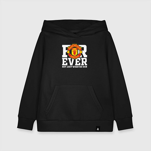 Детская толстовка-худи Manchester United FOREVER NOT JUST WHEN WE WIN / Черный – фото 1