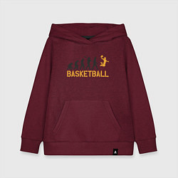 Толстовка детская хлопковая Basketball Fly, цвет: меланж-бордовый