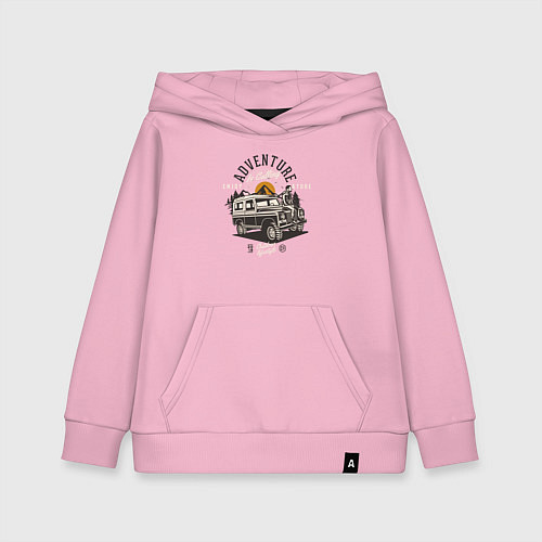 Детская толстовка-худи Путешествие на джипе / Светло-розовый – фото 1