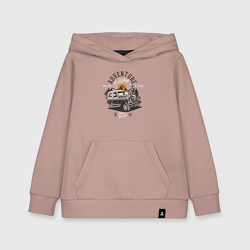 Детская толстовка-худи Путешествие на джипе / Пыльно-розовый – фото 1