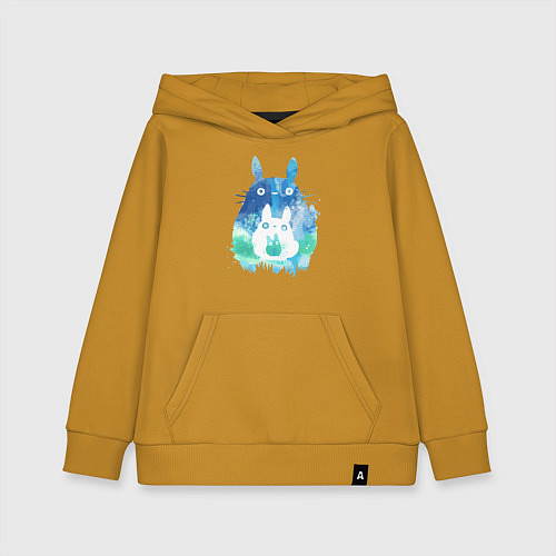 Детская толстовка-худи Семья кроликов Акварель / Горчичный – фото 1
