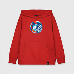 Толстовка детская хлопковая Первый Космонавт Юрий Гагарин 1, цвет: красный
