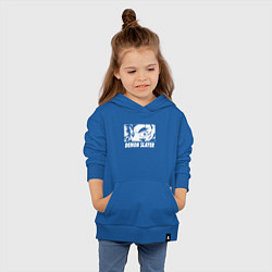 Толстовка детская хлопковая Взгляд Танджиро Клинок рассекающий демонов, цвет: синий — фото 2