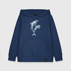 Толстовка детская хлопковая Dolphins Watercolour, цвет: тёмно-синий
