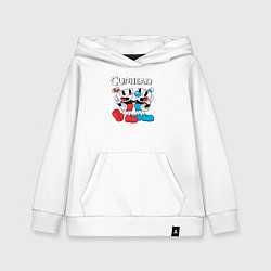 Толстовка детская хлопковая Cuphead Чашечки, цвет: белый