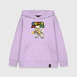Толстовка детская хлопковая Super mario Bowser, цвет: лаванда